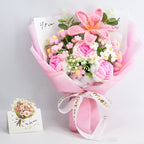 Pink Crochet Tulip Rose Bouquet