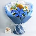 Crochet Lily Sunflower Rose Bouquet-Blue