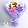 Crochet Lily Sunflower Rose Bouquet-Purple