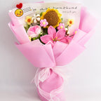Crochet Lily Sunflower Rose Carnation Bouquet-Pink