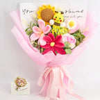 Crochet Bee Rose Tulip Sunflower Bouquet