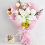 Crochet Big Lily Flower Bouquet-Pink