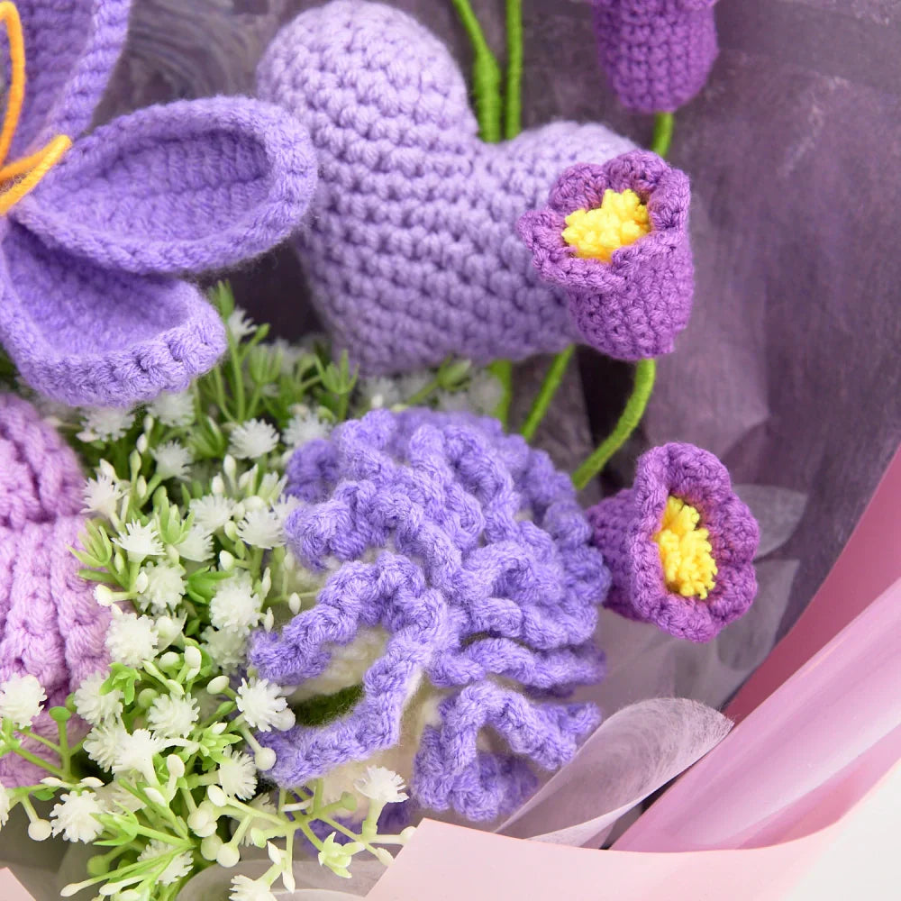 Crochet Tulip Rose Carnation Daisy Bouquet