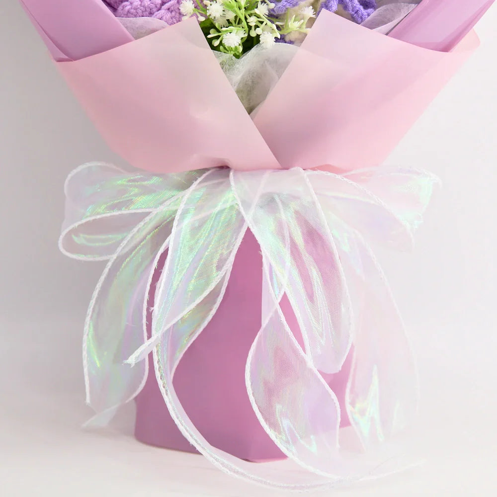 Crochet Tulip Rose Carnation Daisy Bouquet
