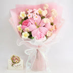 Crochet Pink Lily & Rose Bouquet