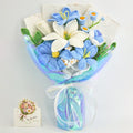 Crochet Blue & White Lily Bouquet