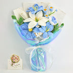 Crochet Blue & White Lily Bouquet
