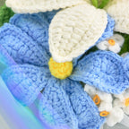 Crochet Blue & White Lily Bouquet