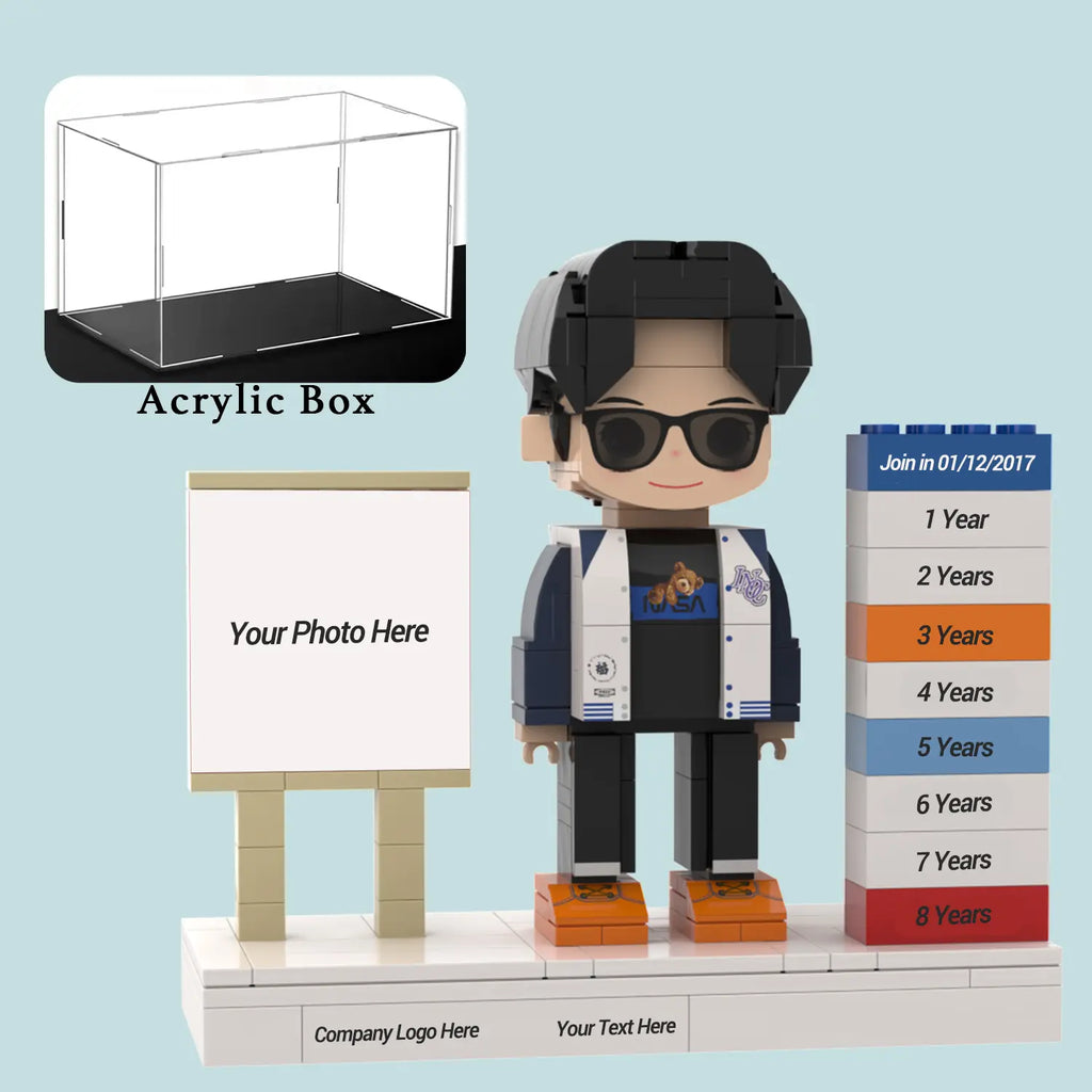 Custom Brick Figure For Work Anniversary  - Photo Frame