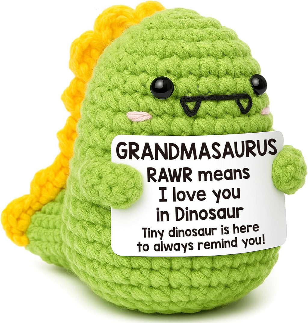 Mini Mothers Day Birthday Gifts for Mom I Love You Mommy Mother's Day Handmade Crochet Dinosaur Gift for Mama Mother- in- Law New Bonus Step Moms Best Mother Ever Gift from Daughter Son Husband