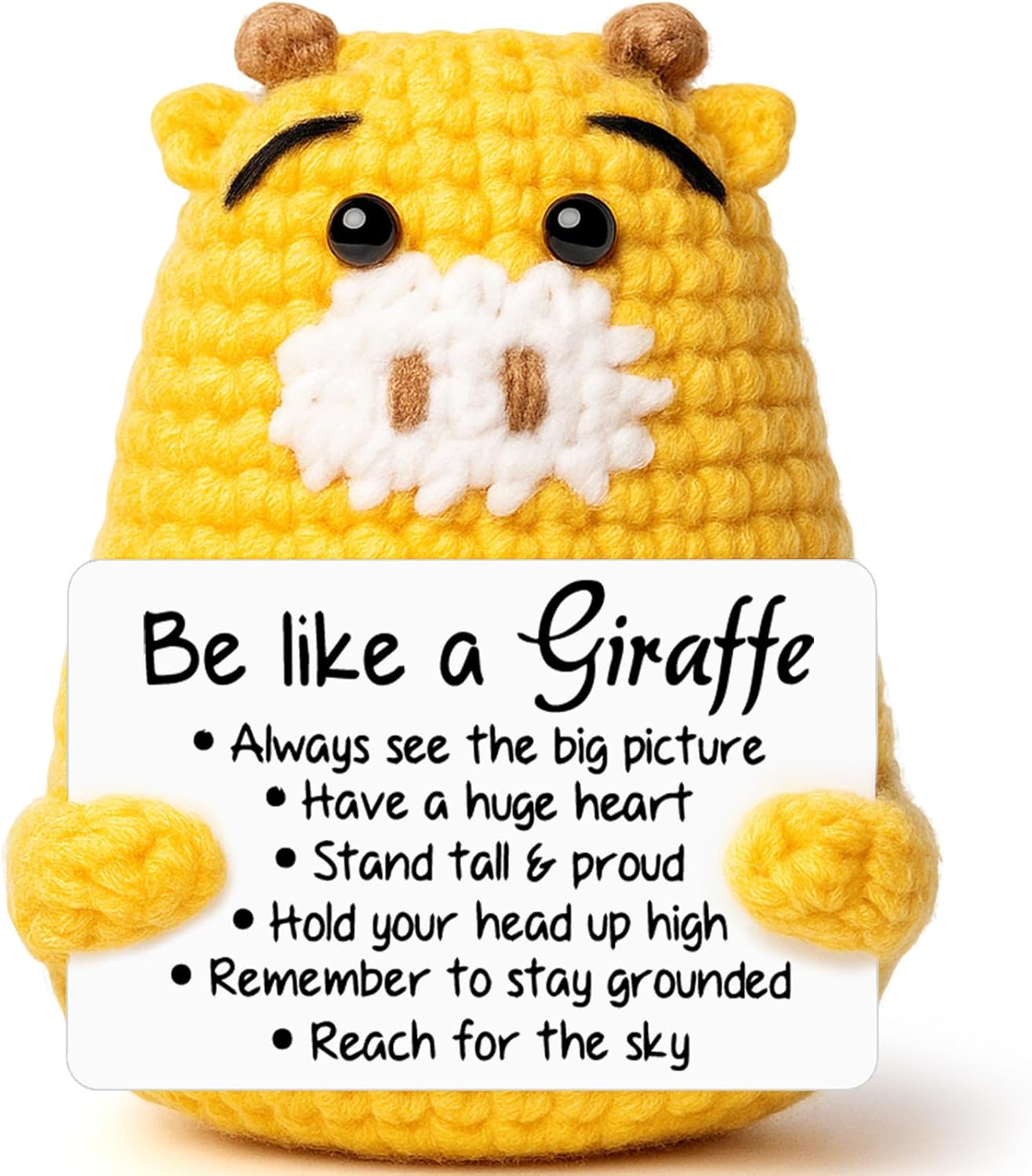 Teacher Appreciate Gifts Positive Giraffe - Thank you for Helping Me Grow, Handmade Crochet Giraffe Cute Stuff Decor, Thank You Teacher Appreciation Gifts for Women Men Birthday Retirement End of Year