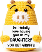 Teacher Appreciate Gifts Positive Giraffe - Thank you for Helping Me Grow, Handmade Crochet Giraffe Cute Stuff Decor, Thank You Teacher Appreciation Gifts for Women Men Birthday Retirement End of Year