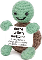 Mini Funny Turtle Gifts Mothers Day Teacher Appreciation Graduation Nurses Week 2026 Fathers Day, Birthday Gifts for Women Men Her Him, Small Cute Stuff Things, Emotional Positive Crochet Turtle Decor