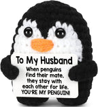 Mothers Day Birthday Gifts for Mom from Daughter Son, Handmade Crochet Mini Penguin Mom Gifts for Mother‘s Day Birthday Mama Mommy Mother in Law Bonus Step, Funny I Love You Moms Small Cute Decor
