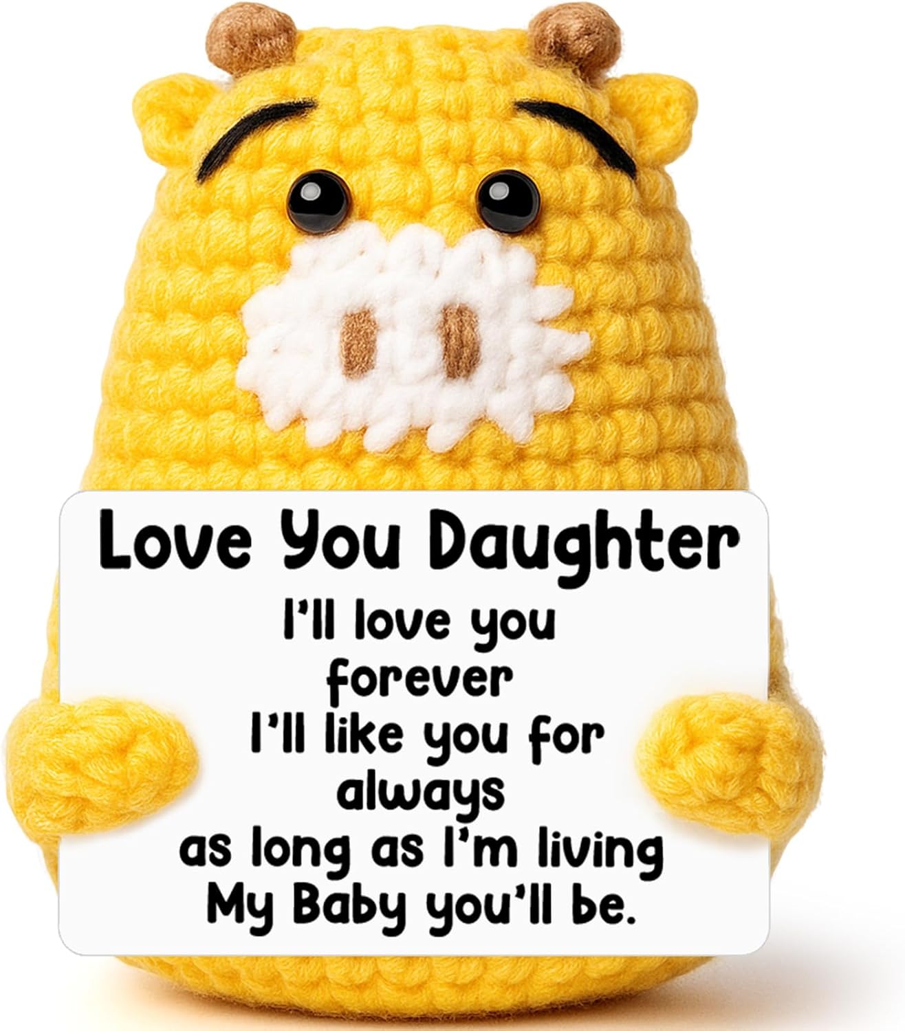 Teacher Appreciate Gifts Positive Giraffe - Thank you for Helping Me Grow, Handmade Crochet Giraffe Cute Stuff Decor, Thank You Teacher Appreciation Gifts for Women Men Birthday Retirement End of Year