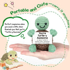 Mini Funny Turtle Gifts Mothers Day Teacher Appreciation Graduation Nurses Week 2026 Fathers Day, Birthday Gifts for Women Men Her Him, Small Cute Stuff Things, Emotional Positive Crochet Turtle Decor