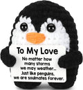 Mothers Day Birthday Gifts for Mom from Daughter Son, Handmade Crochet Mini Penguin Mom Gifts for Mother‘s Day Birthday Mama Mommy Mother in Law Bonus Step, Funny I Love You Moms Small Cute Decor