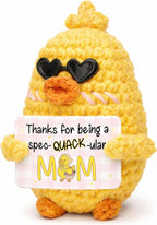 OASSIE Gifts for Mom from Daughter Son - Handmade Positive Crochet Turtle Sunflower - Mothers Day Birthday Gifts for Mom Mother in Law Mama Grandma, Emotional Support Crochet