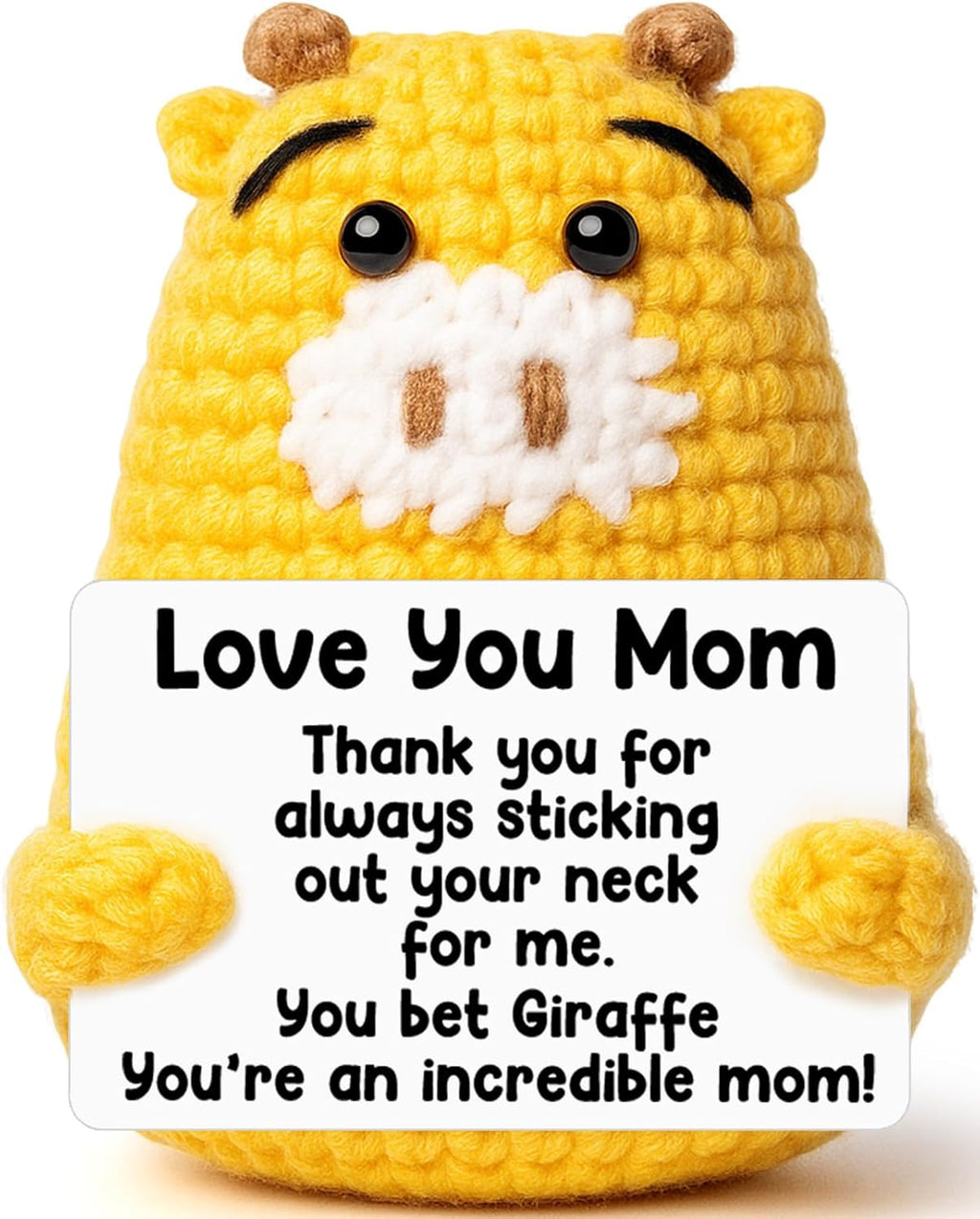 Teacher Appreciate Gifts Positive Giraffe - Thank you for Helping Me Grow, Handmade Crochet Giraffe Cute Stuff Decor, Thank You Teacher Appreciation Gifts for Women Men Birthday Retirement End of Year