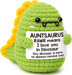 Mini Mothers Day Birthday Gifts for Mom I Love You Mommy Mother's Day Handmade Crochet Dinosaur Gift for Mama Mother- in- Law New Bonus Step Moms Best Mother Ever Gift from Daughter Son Husband