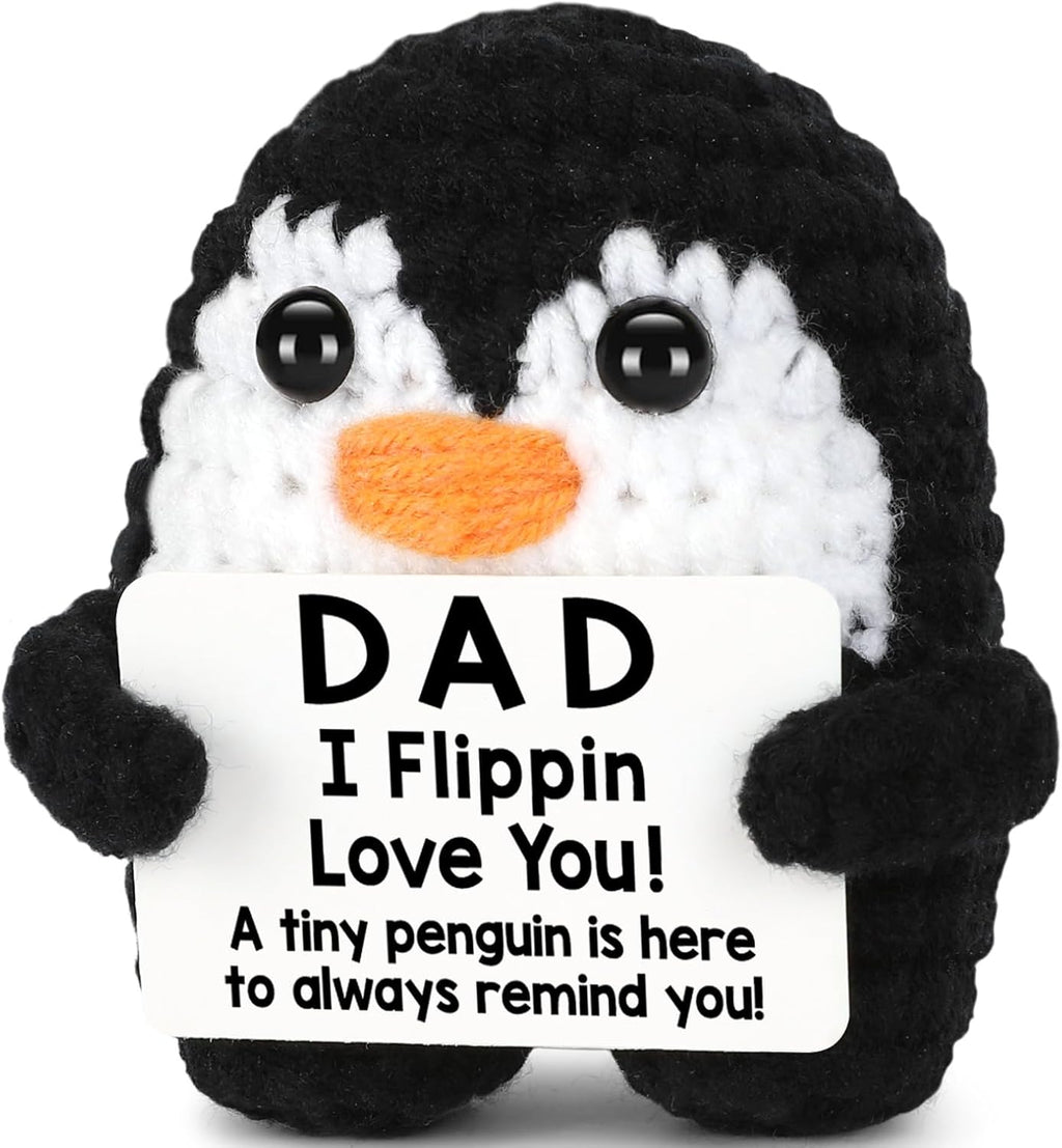 Mothers Day Birthday Gifts for Mom from Daughter Son, Handmade Crochet Mini Penguin Mom Gifts for Mother‘s Day Birthday Mama Mommy Mother in Law Bonus Step, Funny I Love You Moms Small Cute Decor
