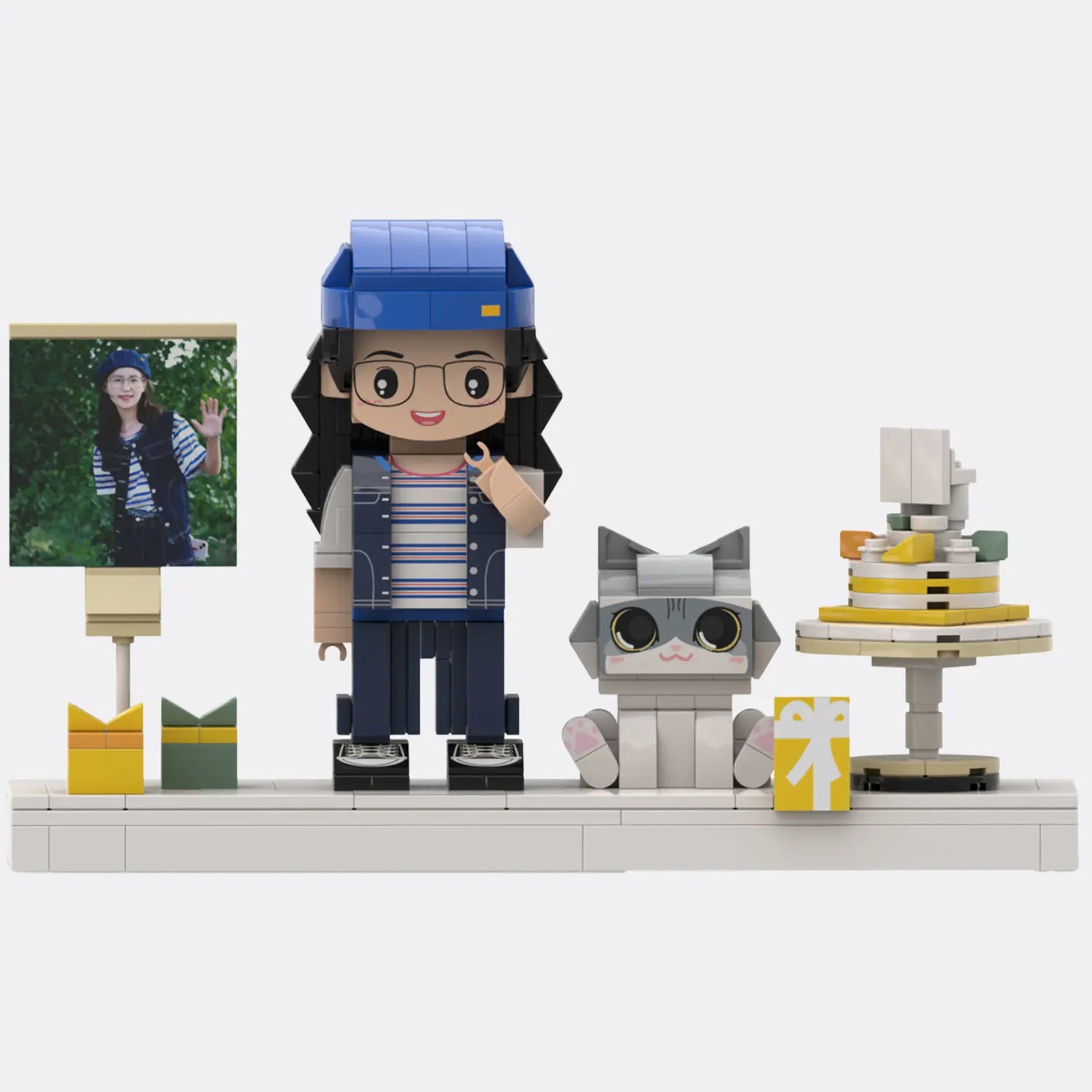 Custom Brick Figure from Your Photo For Birthday - Style C