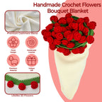 Cashmere Flower Blanket Gift Box Set - Red Rose