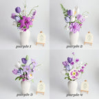 YSHomy Purple Series Crochet Flower Bundle Set (No Vase)