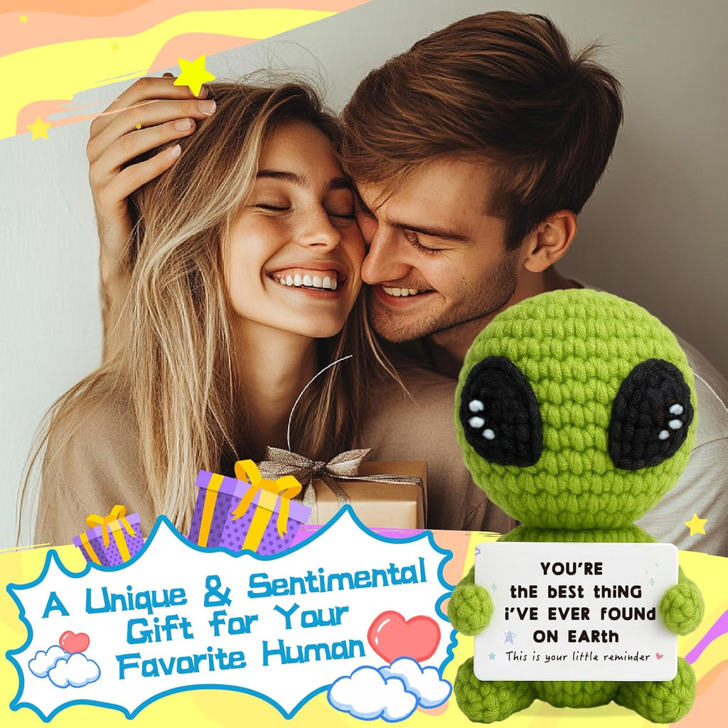 Gifts for Him Her Boyfriend Girlfriend Crochet Alien Valentine's Day Anniversary Birthday Funny Romantic Gifts My Love Men Women Husband Wife