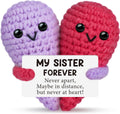 Funny Crochet Heart Best Friend Birthday Gifts for Women,Easter Basket Stuffers Long Distance Friendship Gifts for Friends Graduation Mothers Day Going Away Gift Coworkers Bestie,Cute Handmade Decor