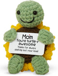 OASSIE Gifts for Mom from Daughter Son - Handmade Positive Crochet Turtle Sunflower - Mothers Day Birthday Gifts for Mom Mother in Law Mama Grandma, Emotional Support Crochet