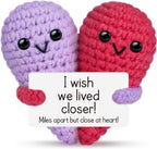 Funny Crochet Heart Best Friend Birthday Gifts for Women,Easter Basket Stuffers Long Distance Friendship Gifts for Friends Graduation Mothers Day Going Away Gift Coworkers Bestie,Cute Handmade Decor
