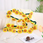 Cashmere Crochet Flower Bouquet Blanket-Sunflower