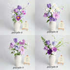 YSHomy Purple Series Crochet Flower Bundle Set (No Vase)