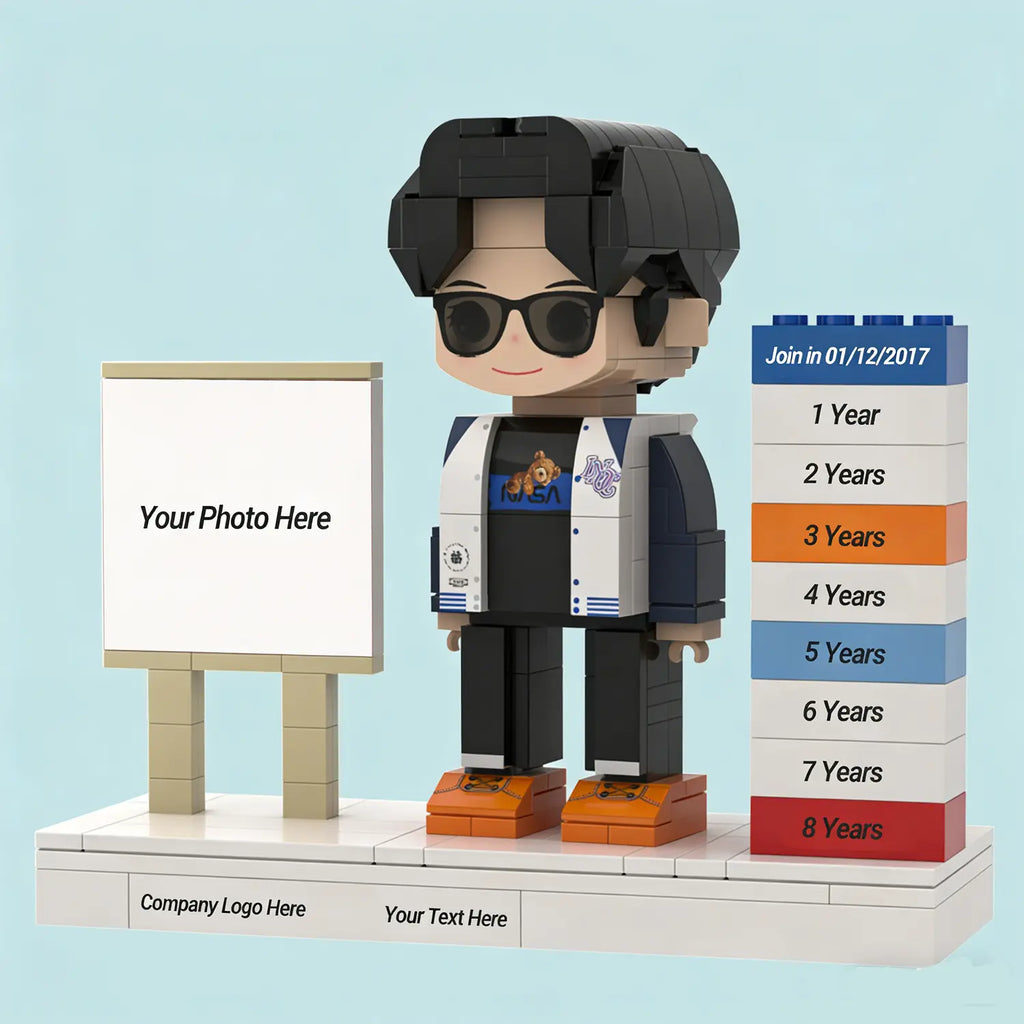 Custom Brick Figure For Work Anniversary  - Photo Frame