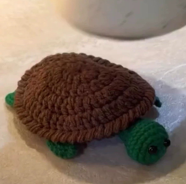 Handmade Crochet Turtle Coaster