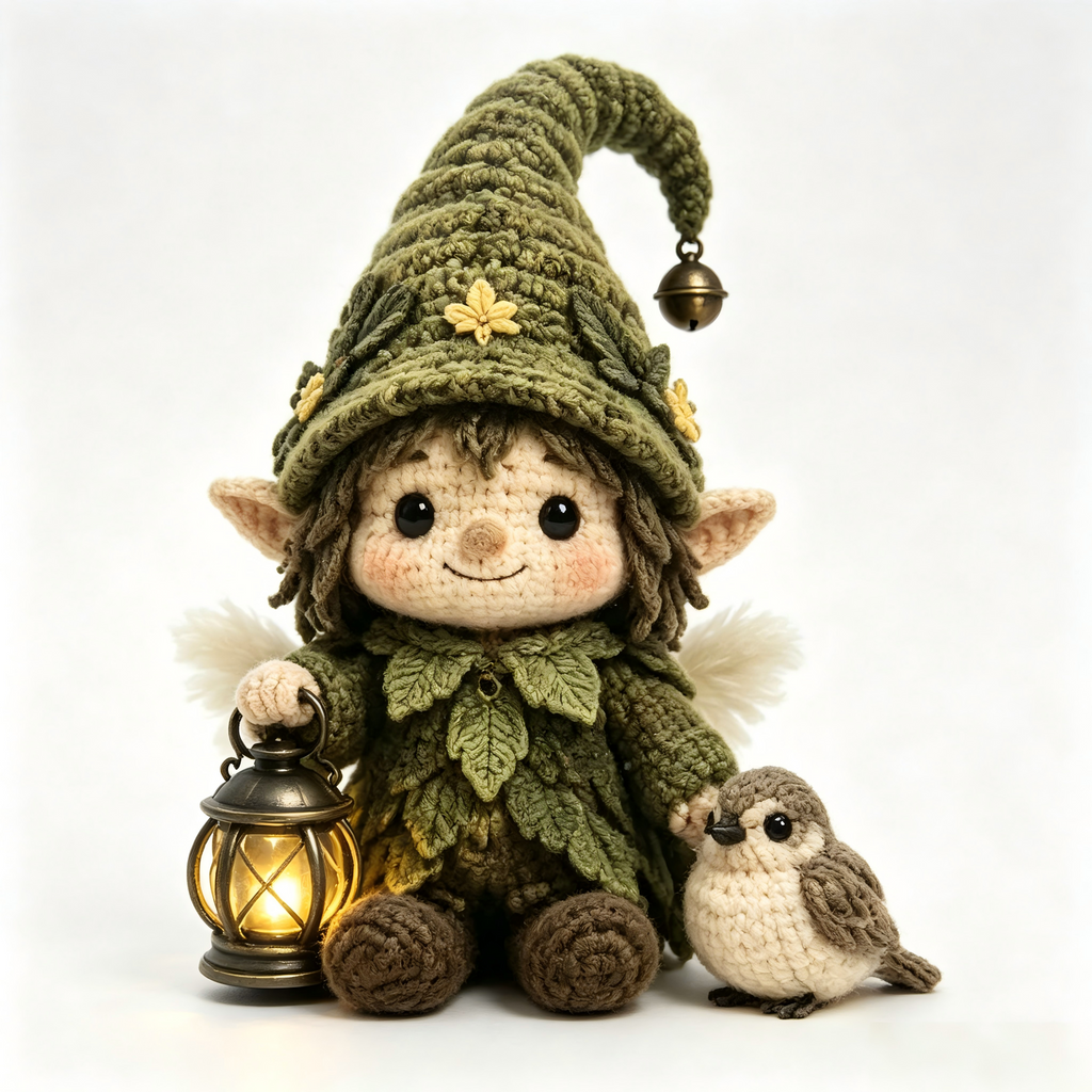 🌿 Forest Guardian Elf Crochet Doll A Little Guardian from the Enchanted Forest ✨