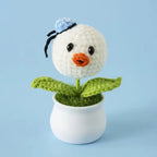 Crochet Animal Head White Pot Series