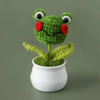 Crochet Animal Head White Pot Series