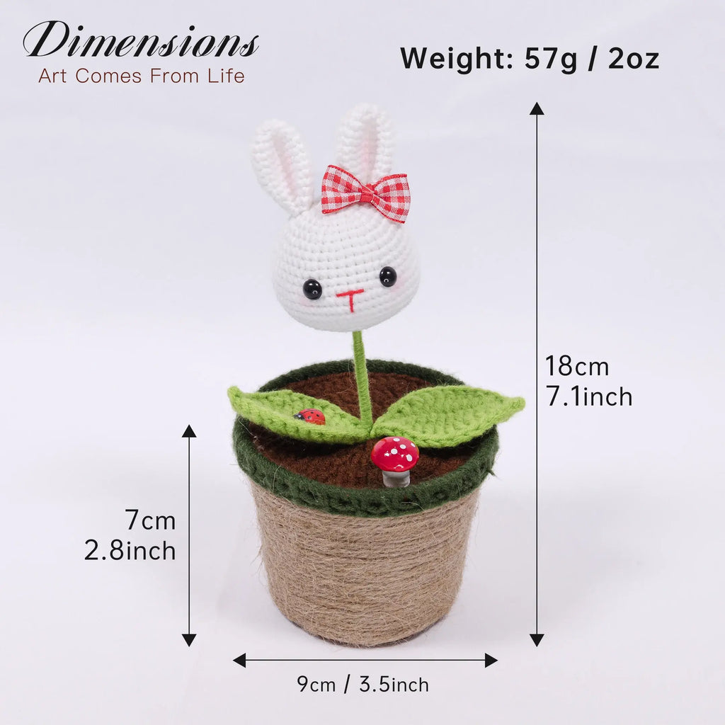 Crochet Bunny & Panda Pot Series