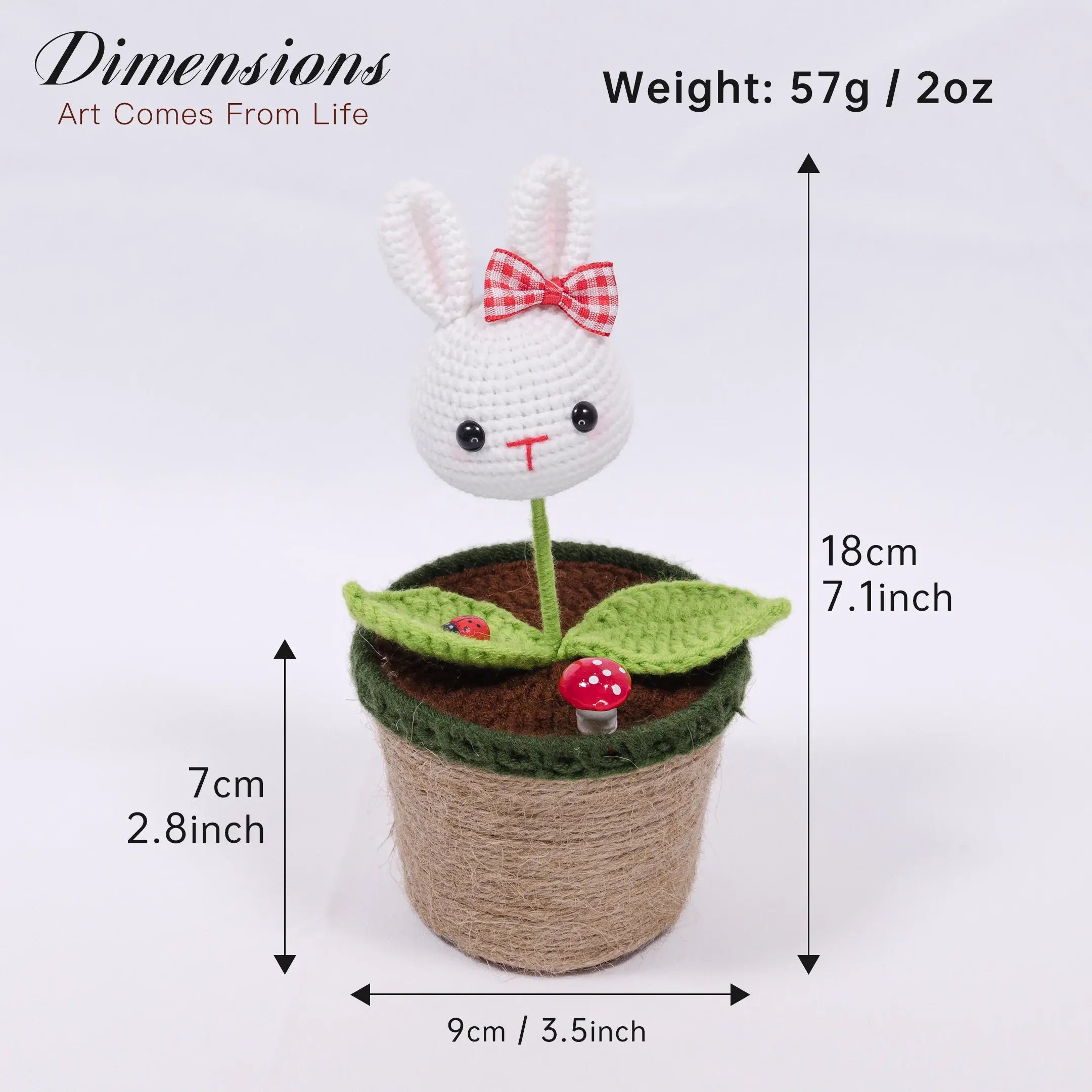 Crochet Bunny & Panda Pot Series