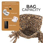 Crochet Handbag with Tassels on Two Sides-Leopard Print