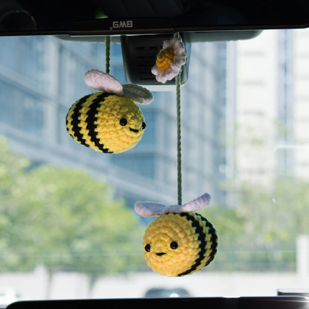 Crochet Cute Bee & Flower Hanging