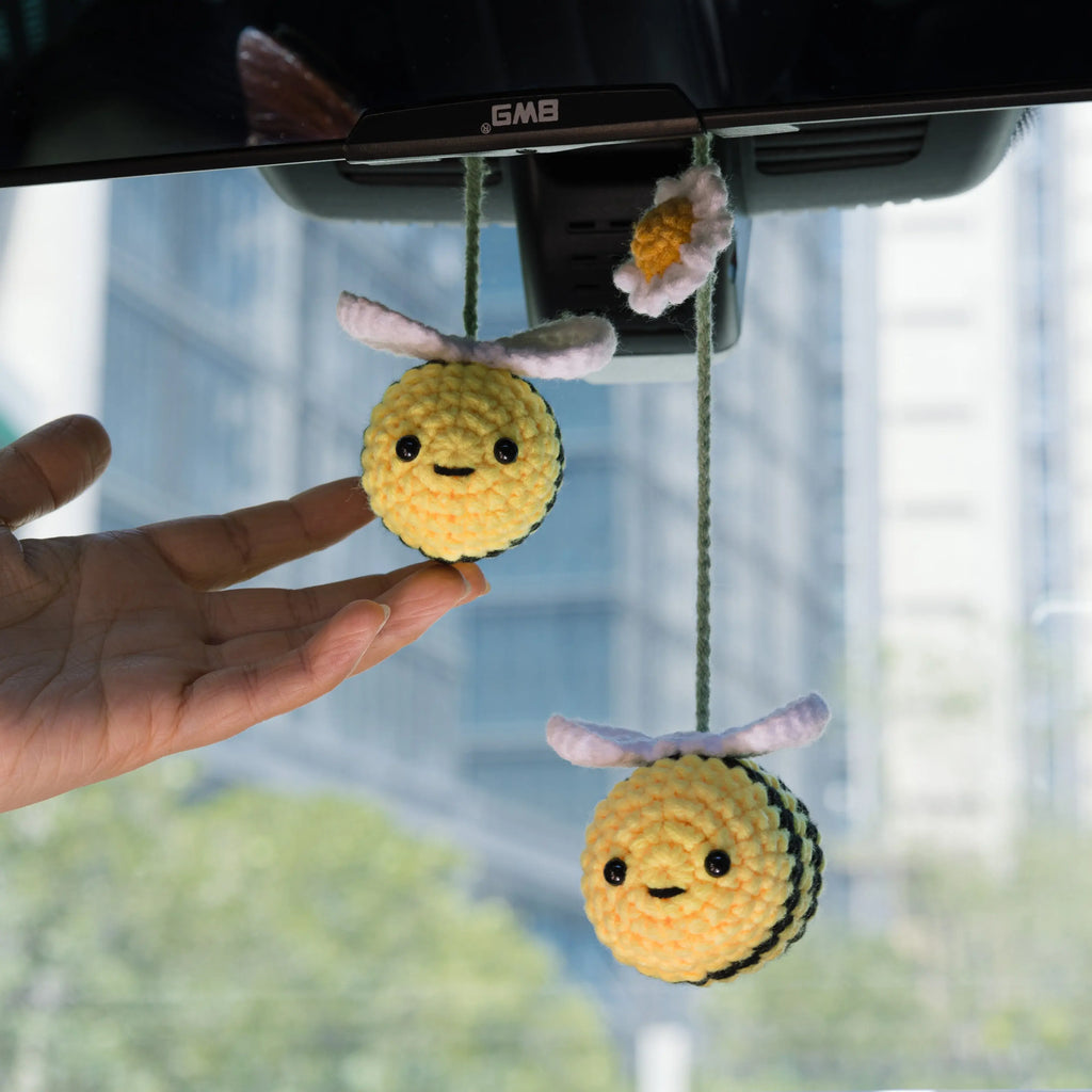 Crochet Cute Bee & Flower Hanging