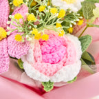 Crochet Bee Rose Tulip Sunflower Bouquet