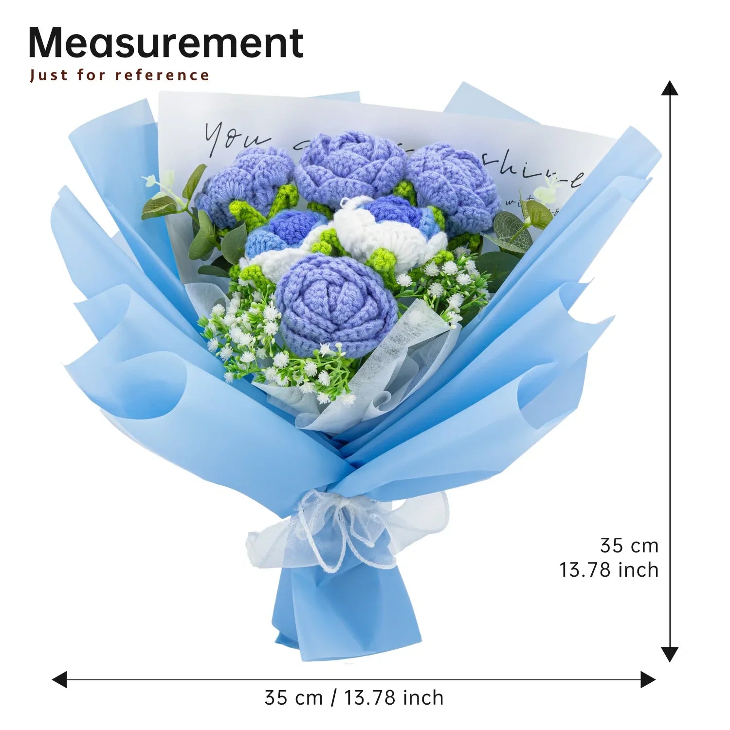 Crochet Blue Rose Bouquet