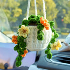 Crochet Hanging with Yellow & Orange Flowers