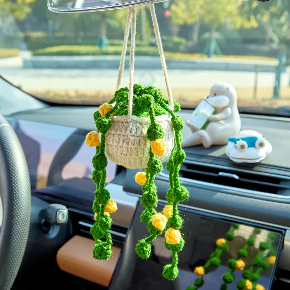 Crochet Hanging with Yellow Flowers
