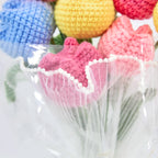 Crochet Colorful Tulip Bouquet with Transparent Wrapping