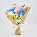Crochet Tulip Bouquet with Newspaper Wrapping